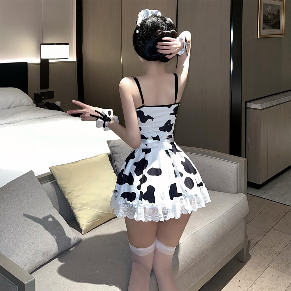 Damska cosplay anime krowa seksowna bielizna kawaii japońska piżama pokojówka