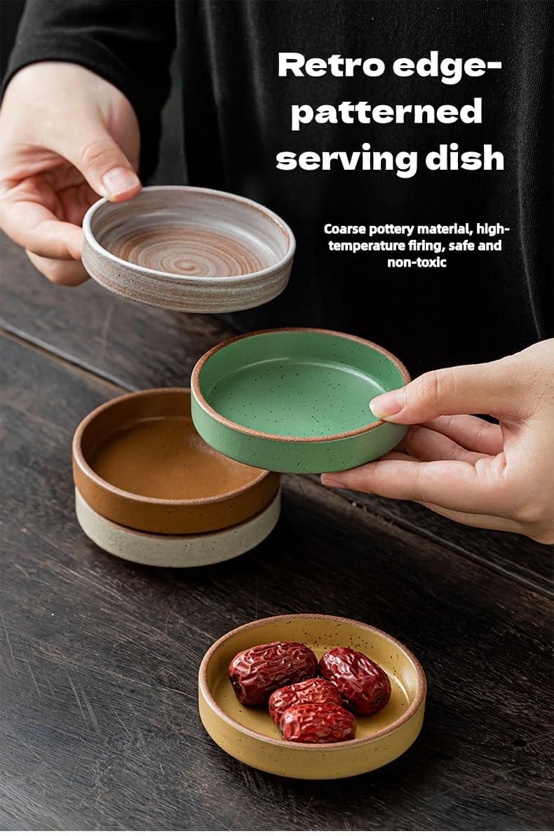 6-Pack Japanese Style Stoneware Dipping Bowls | Small Ceramic Sauce Cups for mayonnaise, Condiments, Charcuterie, Dessert | Oven, Microwave & Dishwasher Safe Mini Bowls Set (3.3 In/8.5cm)