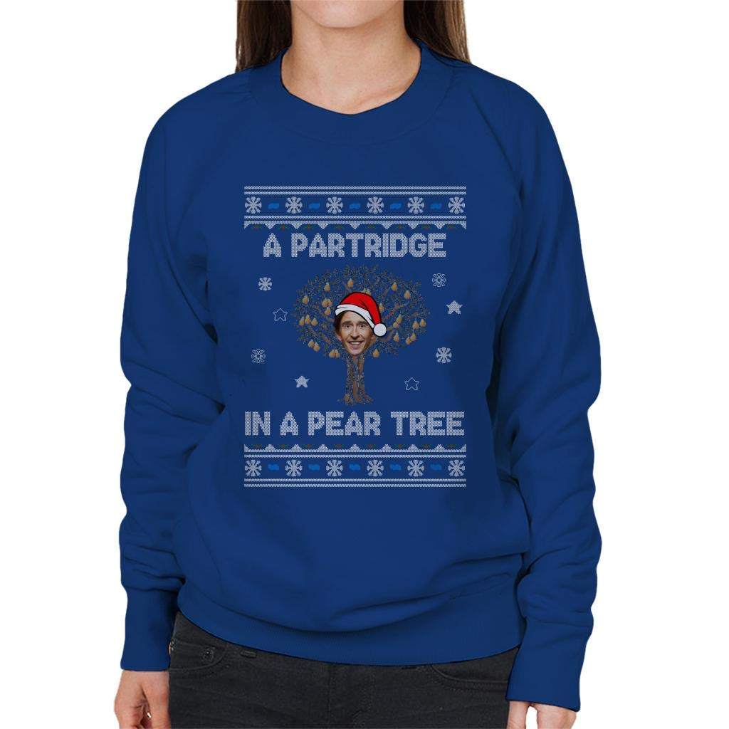 Cloud City 7 Women's Royal Blue Alan Partridge In A Pear Tree Sweatshirt