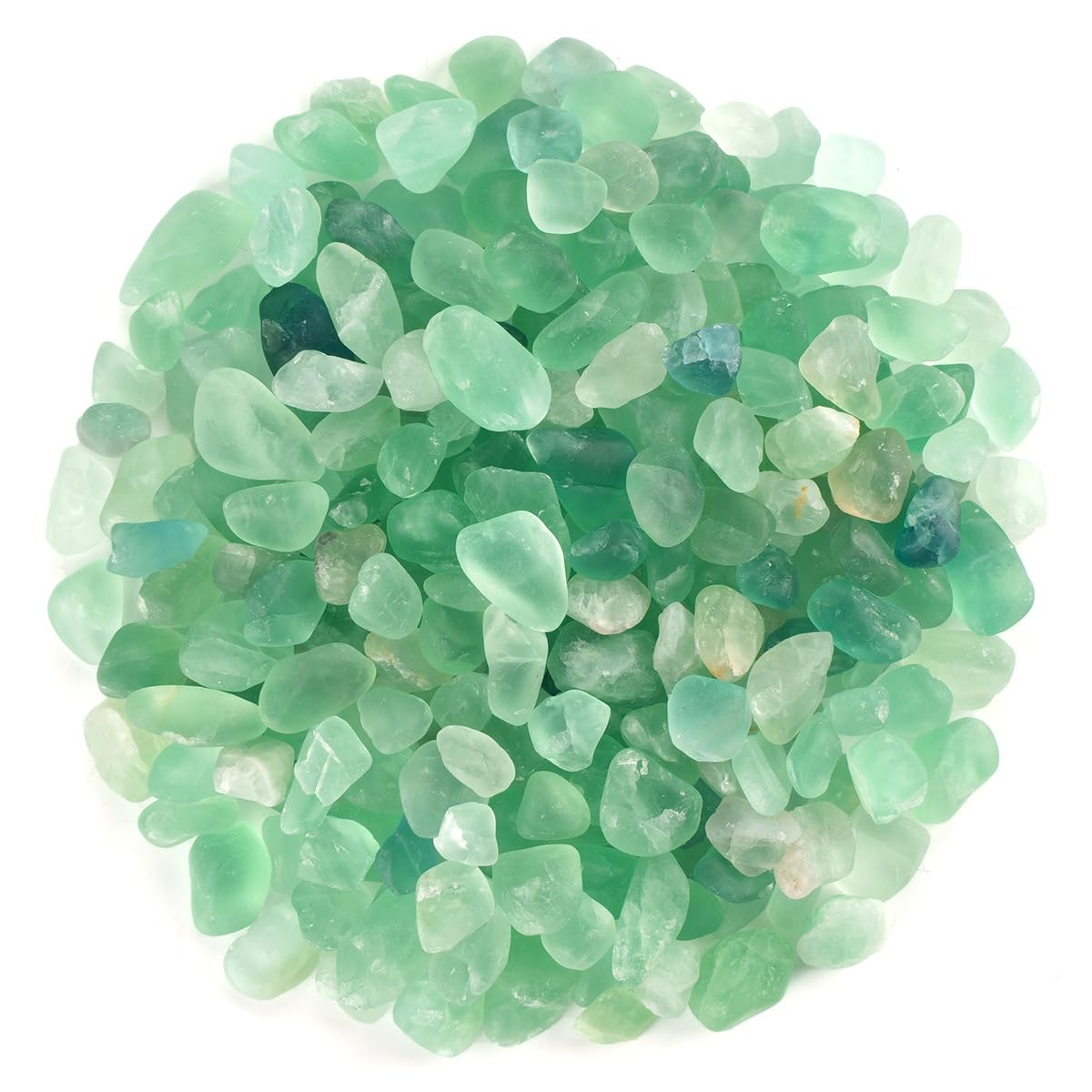 WAYBER Natural Crushed Green Fluorite Gemstone, Decorative Pebbles, 2 Lbs