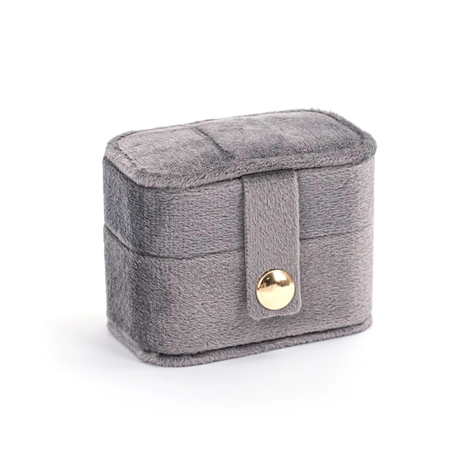 YCTTKDD Caja para Anillos, Organizador de Joyas pequeño portátil, Caja de Viaje, Organizador de Collares y Pendientes (Gris)
