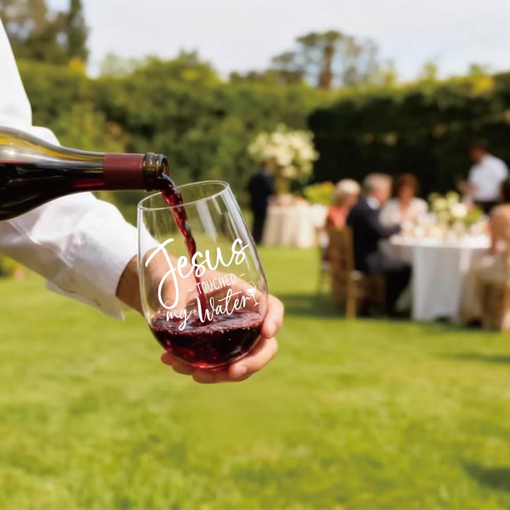 Jesus Touched My Water Wine Glass Christian Gifts for Women Men - Birthday Christmas Gift, Inspirational Religious Quote Gifts for Sister, Friend, Daughter, Mom, Boss, Teacher, Coworker - Image 6