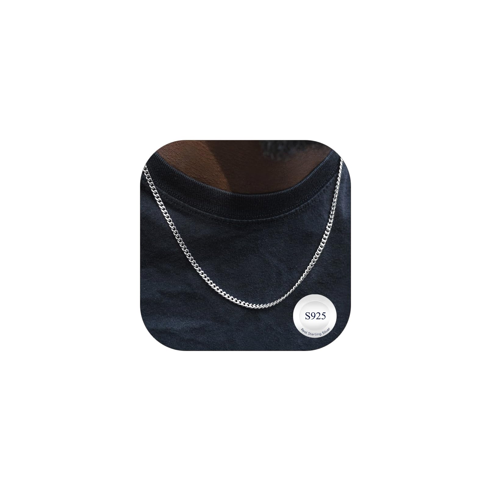 Suplight Collana Uomo e Donna Argento 925 a Catena Cubana Figaro Catena Argento 925 Vero ipoallergenica e robusta Lunghezza 36/46/51/56/61/66/71cm Larghezza 3/5mmcon Confezione Regalo