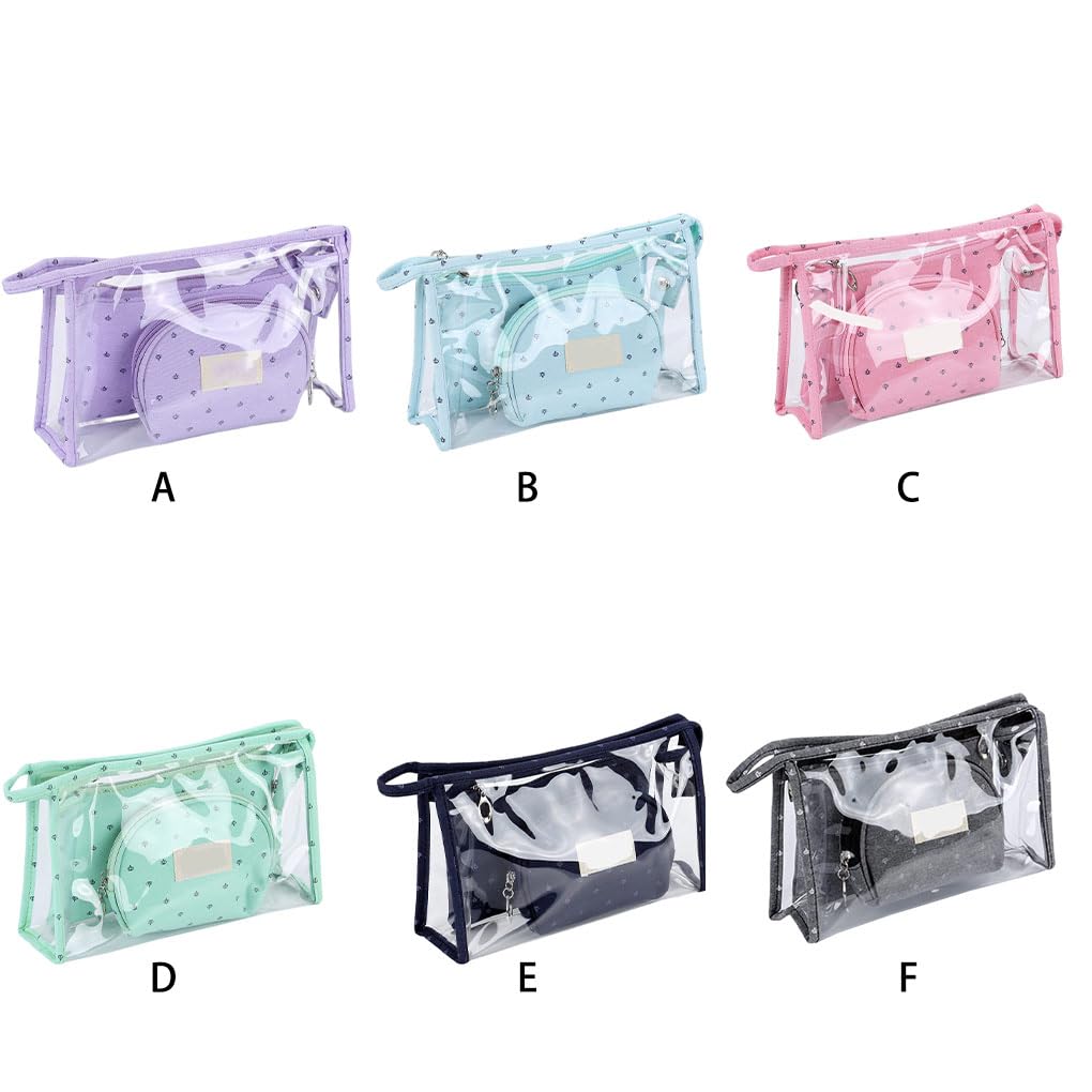 Lot de 3 trousses de maquillage portables en PVC pour salle de bain, maquillage et ménage, bleu, Lot de 5 (bleu), Fidèle à la description, comme description