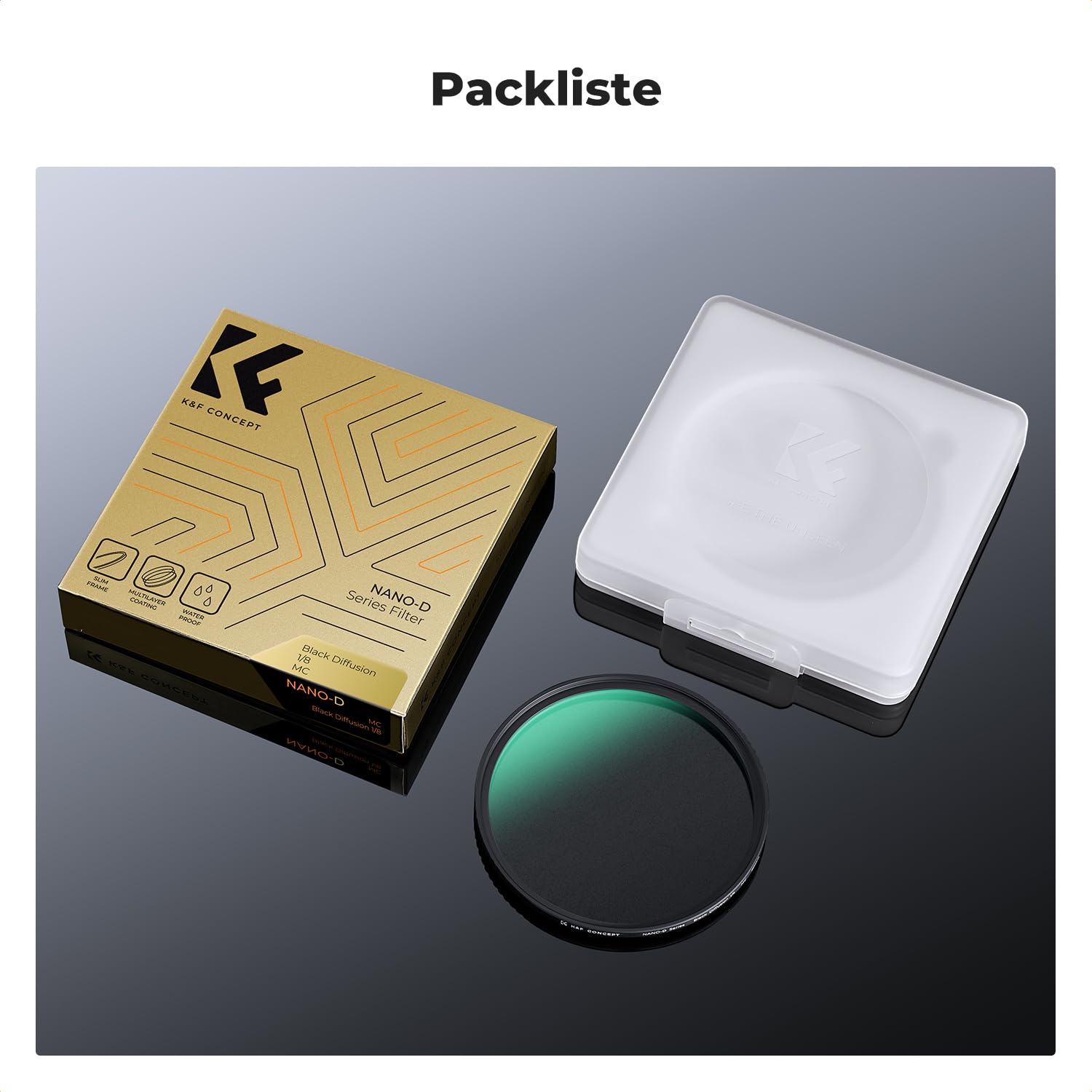 K&F CONCEPT Black-Mist 1/8 Filter 82mm aus Optischem Glas Mit 24-lagiger Nano-Beschichtung für Videoaufnahmen/Portraitfotografie (Nano-Dazzle)