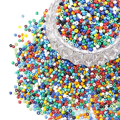Crafteez Mix Multicolored Pot Glass Seed Beads for Jewellery Making kit Art and Crafts Materials for Embroidery Necklace Bracelet Earring Making Materials DIY kit (Pack of 50 gm)