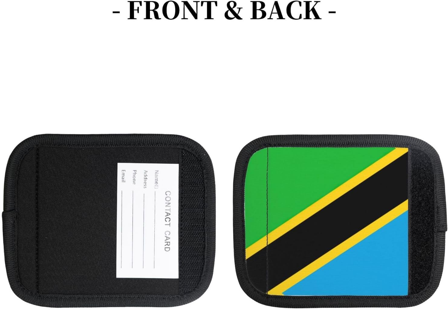 Tanzania Flag Print 2 Pack Luggage Handle Wrap for Suitcase, Comfort Soft Handle Covers, Luggage Accessories