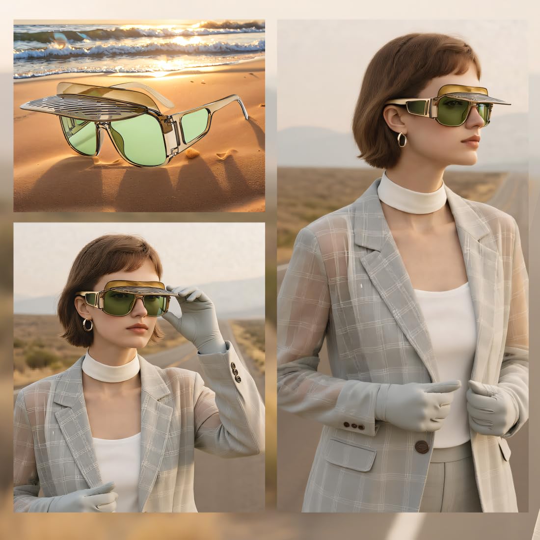 Gafas de sol polarizadas, diseño clásico y retro con personalidad y visera únicas, incluye funda portátil