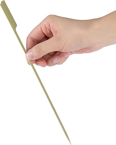 Miniatura 9 de Restaurantware Pinchos de madera de 8 pulgadas, 1000 palillos de paleta de mango plano, biodegradables para aperitivos, cócteles, frutas y kabob,