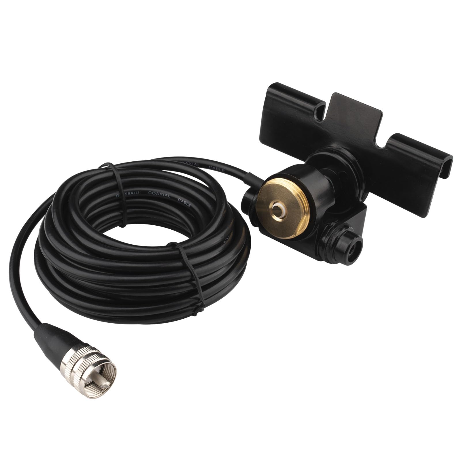 Antenna NMO Cavo coassiale in rame puro RG58/U 5M/16ft, Antenna per radio mobile per veicoli, da NMO a PL259, con supporto a labbro fisso NMO, adatta per radioamatori VHF/UHF/CB