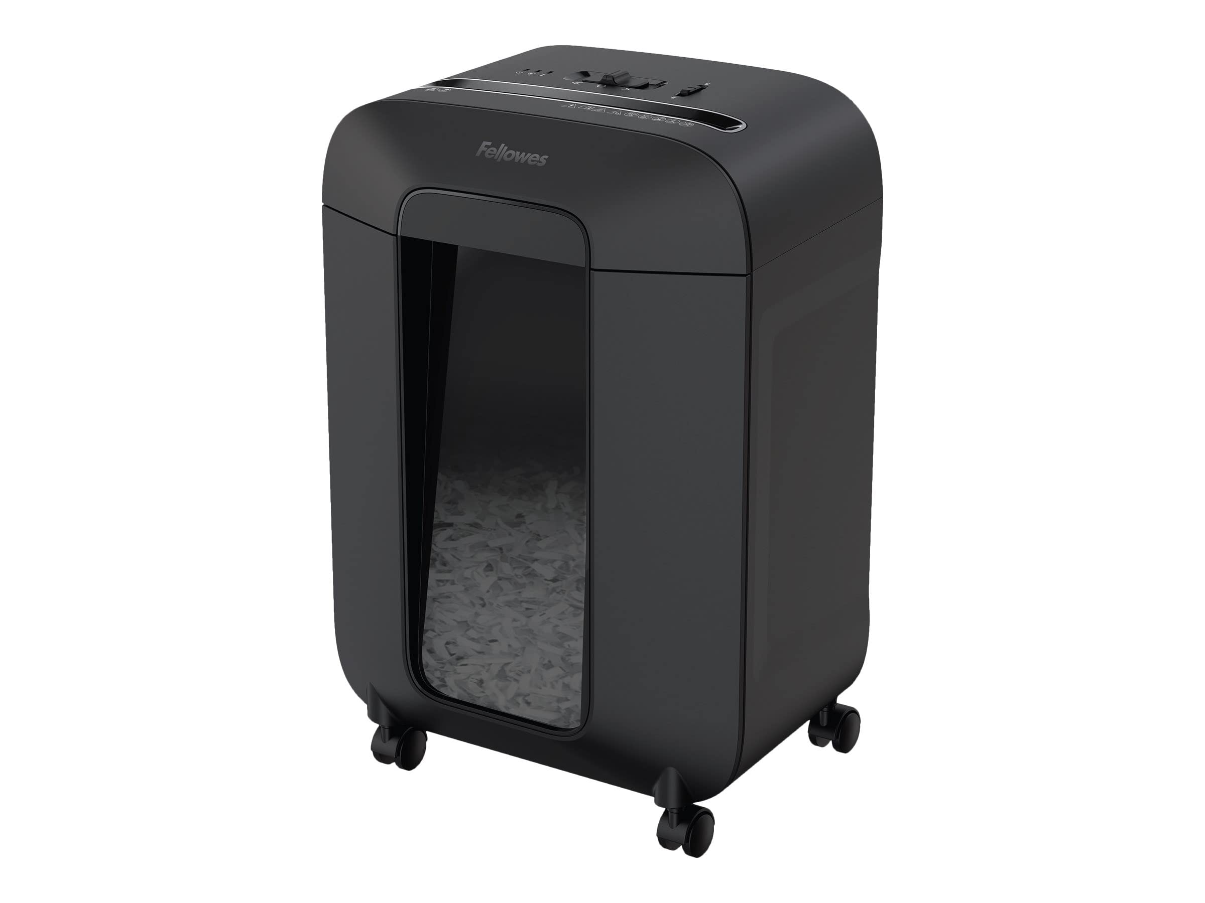 Fellowes Powershred LX85 Shredder, 12 Sheets 4 x 40 mm, Cross-Cut P-4 for Small Offices and Home Offices, Safesense Technology and Extra Long 20 Minutes Runtime, 19 Litres Paper Basket, Black