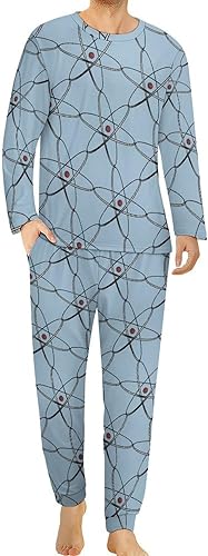 Physics Science Men's Sleepwear Long Sleeve Top And Bottom Soft Nightwear Pajama Lounge Set