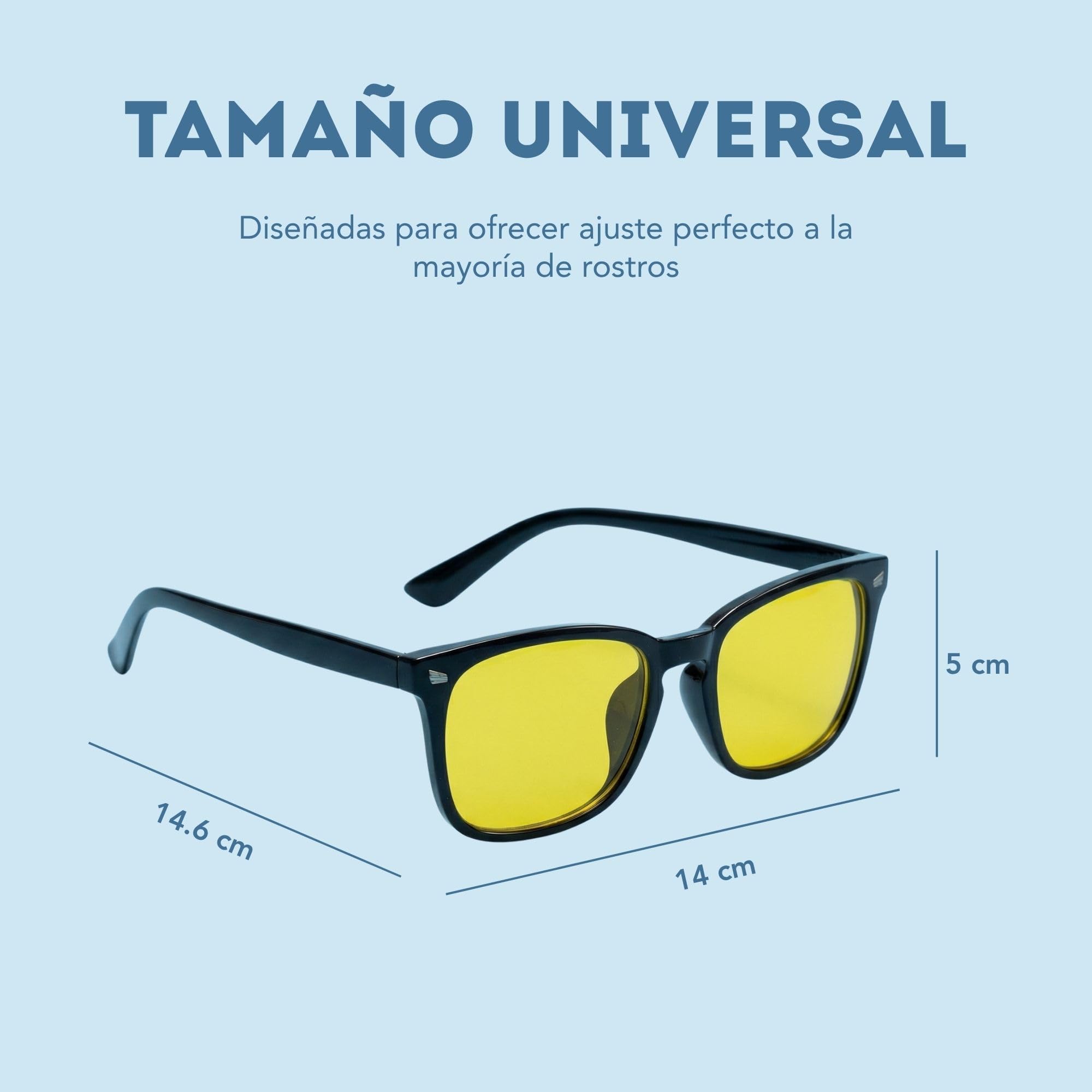 Gafas Bloqueo Luz Azul Hombre y Mujer – Lentes Amarillas Antirreflejo para Pantallas y Conducción Nocturna – Reduce Fatiga Visual, Deslumbramiento y Mejora la Claridad