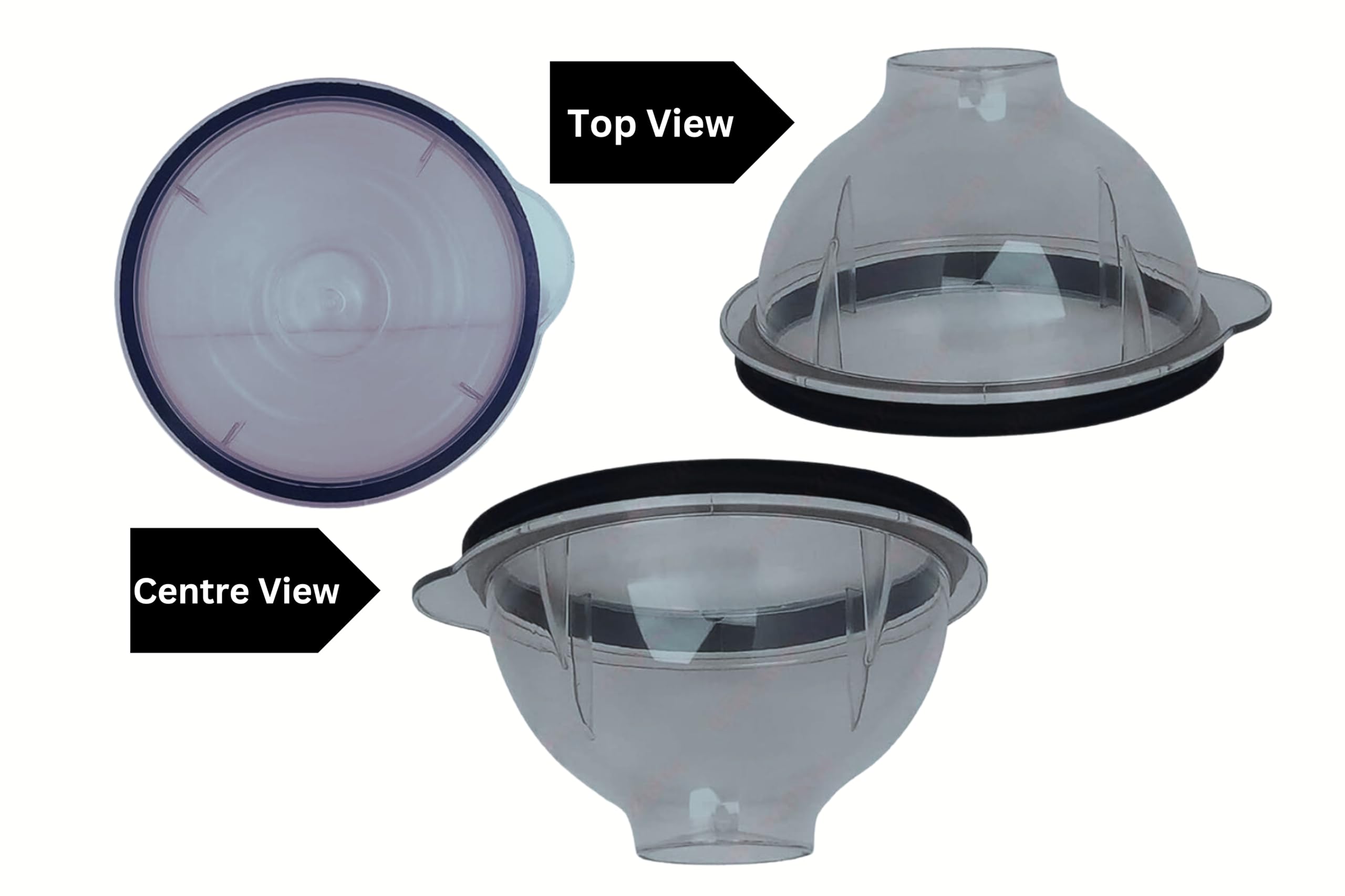 Mixer Grinder (Dome/Big jar lid/Cap with Rubber Gasket) Compatible for "PREETHI" jar (Compaitable only for 1 Litre/1.5 Litres Jars) (Diameter: 12.8 CM) - Pack of 1 Unit — Amazon image 4