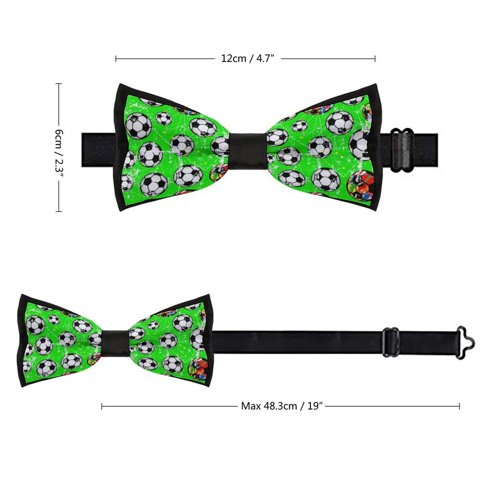 GoasNei Soccer Cartoon Pattern Bow Tie for Men Adjustable Necktie Funny Tie Neck Ties for Weddings Party