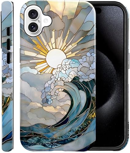 Miniatura 19 de Funda para iPhone 11 Pro, funda brillante para mujeres y niñas, protección contra caídas y arañazos, puesta de sol en el océano Ocean Sunset Sun