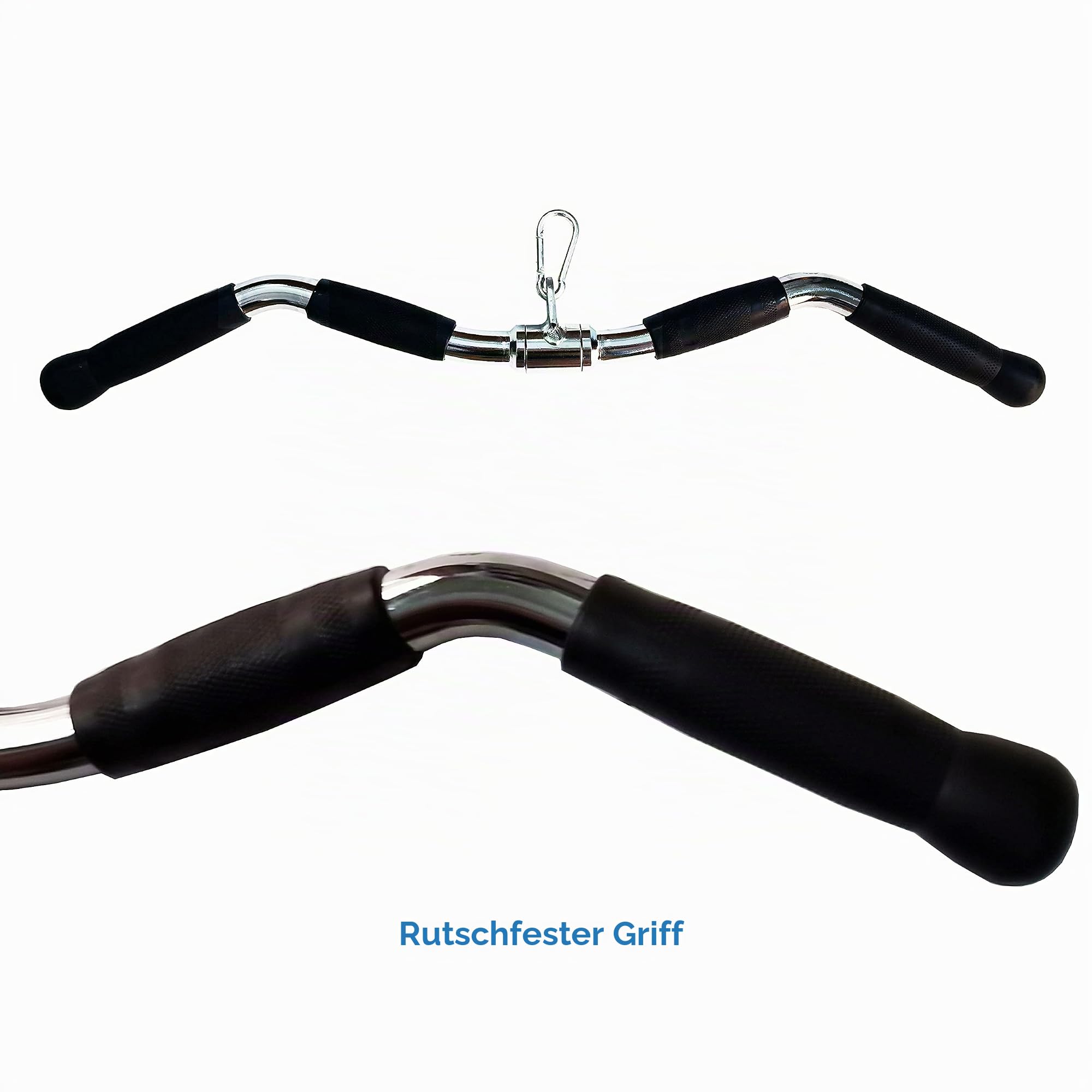 Kraftverstärkende Latzugstange Breiter Griff Curl Pulldown Aufsatz Fitnessgerät Gummigriffe Krafttraining Kabelmaschinen Lat Bar Kabelsatz