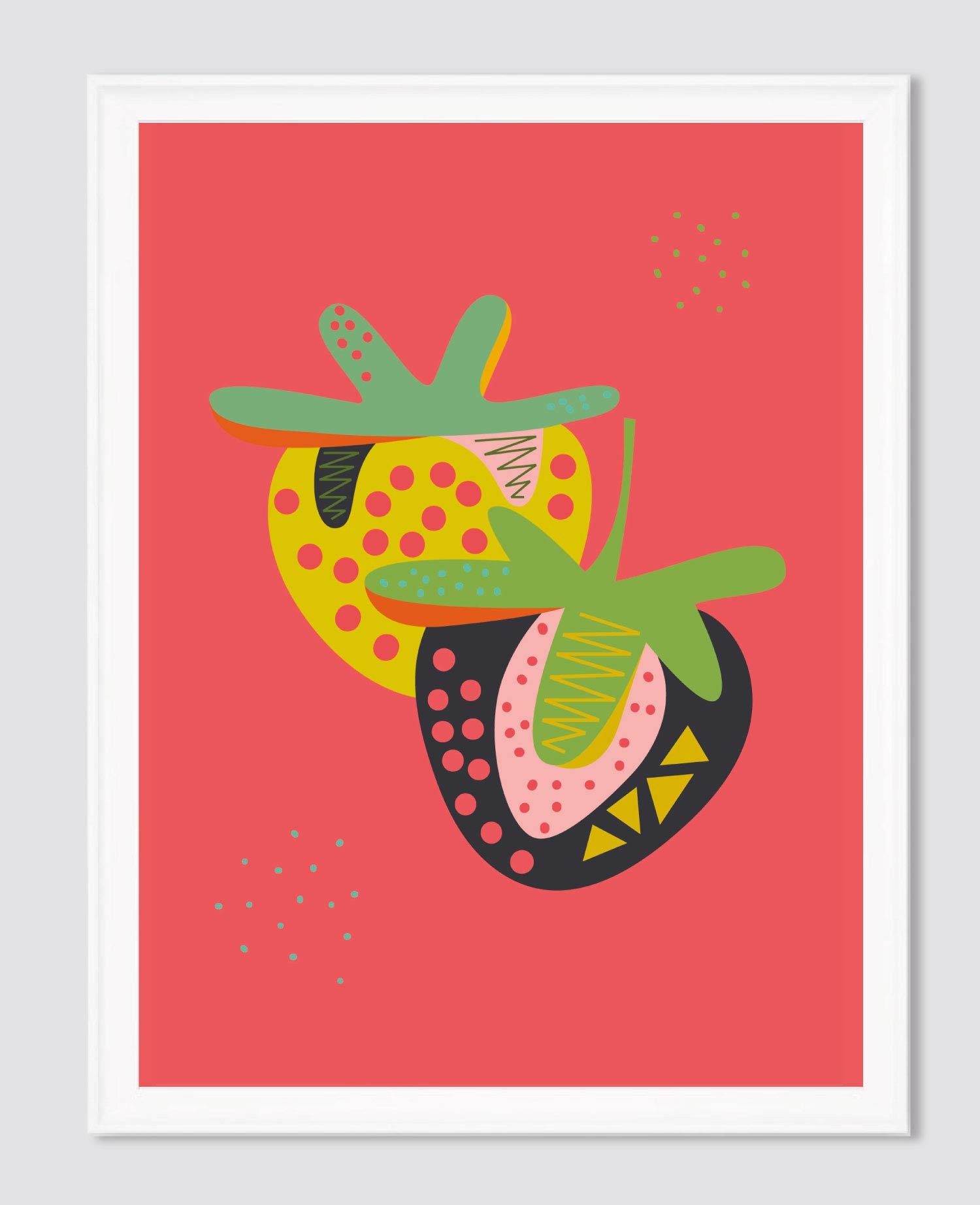 Strawberries - Giclée art print by FLATOWL