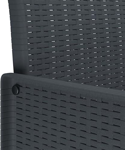 Miniatura 8 de Juego de 3 piezas de patio bistró moderno al aire libre ratán juego de comedor antracita para jardín, terraza, balcón, apartamento, espacios pequeños