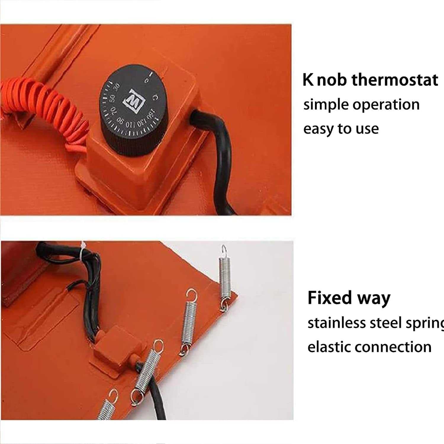 Podgrzewacz Beczek Z Olejem, Metalowy Podgrzewacz Beczek Z Regulowanym Termostatem Obrotowym, 120 V/220 V, Wytrzymały Podgrzewacz Beczek, Zbiorników, Beczek, Rur, Silikonowa Podkładka Grzewcza Do Urz