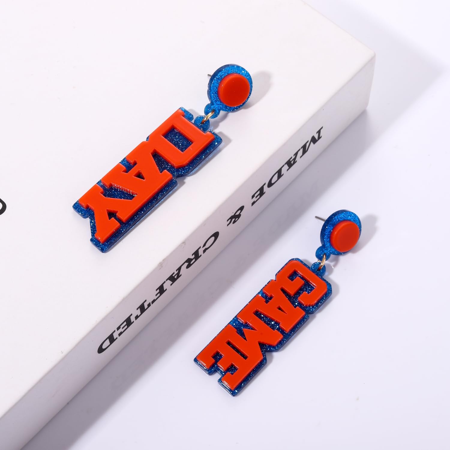 Game Day Earrings for Women, Acrylic Football Earrings Game Day Accessories Team Sports Fan Earrings Football Team Gifts - Image 6