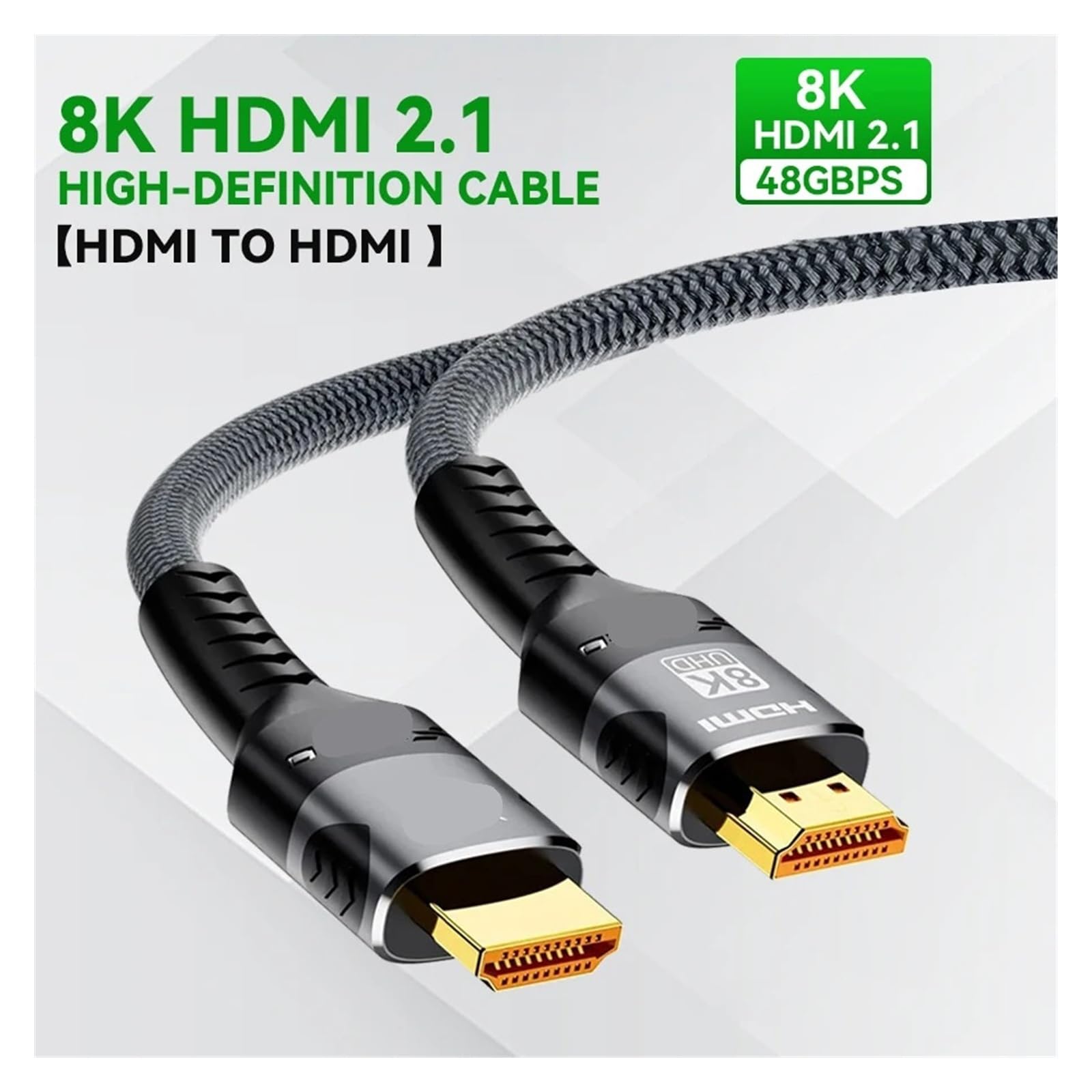 Câble HDMI 2.0 Haute Vitesse 4K @ 60 Hz 1080P @ 120 Hz, Cordon Audio Vidéo Ultra HD, Compatible Avec TV, Ordinateur Portable, Moniteur Et Équipement De Jeu(8K-60hz-HDMI 2.1,3m)