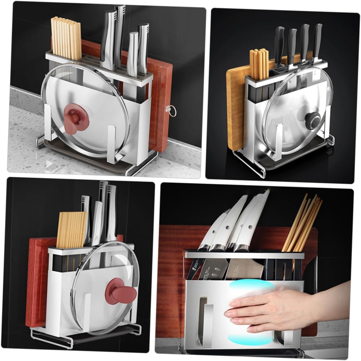 Alipis Chopper Knife Holder Utensil Rack Multi-functional Knife Storage Cutting Tool Holder Cutter Shelf