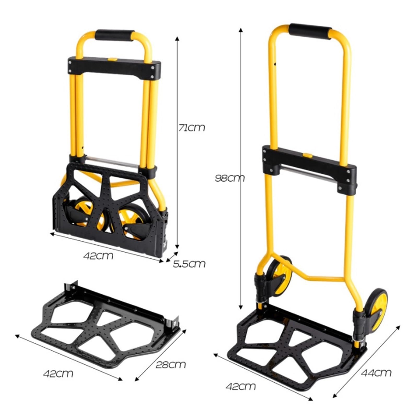 Transportkarre Hubwagen Stahl Klapp Trolley Shopping Home Moving Trailer Treppensteigen for Sackkarre Transporthilfe