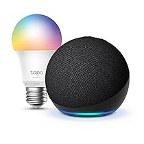 Echo Dot (5ª generazione) | Antracite + Tapo L530EA Lampadina LED Smart (E27), Compatibile con Alexa – Kit di base per Casa Intelligente