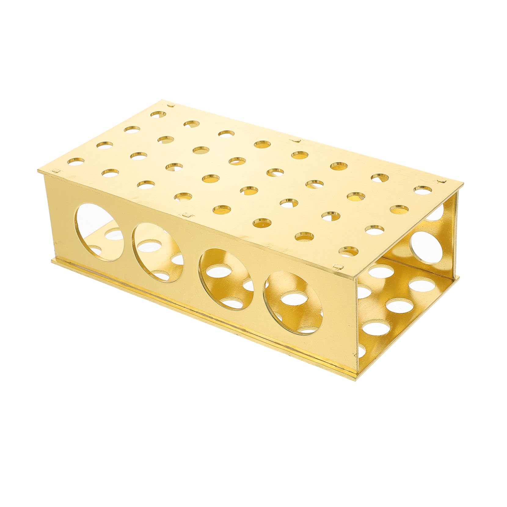 Cabilock 2 Pezzi Portaprovette montato cremagliera provette e supporto provetta provette plastica rack per provette da laboratorio supporto per tubo di prova di laboratorio alluminio D'oro