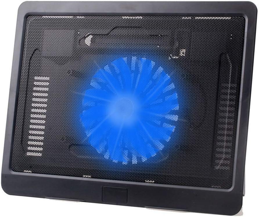 Laptop Cooler Cooling Pad, Portable Slim Quiet USB Powered Laptop Notebook Cooler Cooling Pad Stand Chill Mat with 1 Blue LED Fans, Fits 10-14Inches