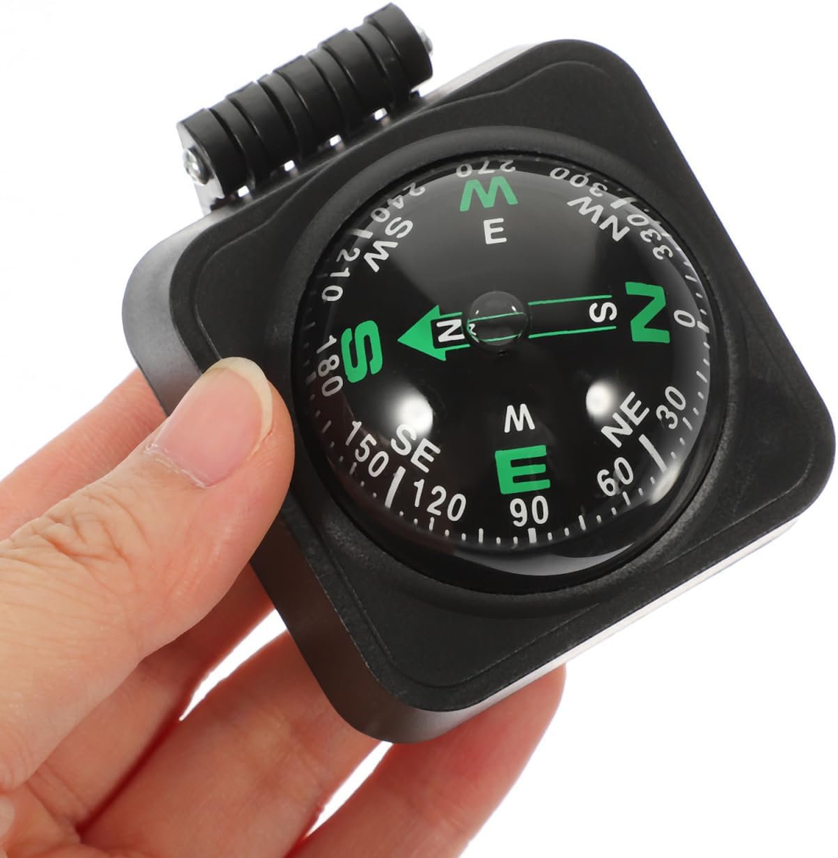 Car Compass Ball with Bottom Stick, Portable Auto Boat Compass Dashboard Ornament Guide Ball for Navigation Hiking Cycling Driving Direction Guidance, Universal for SUV, Truck, Rv, Boat