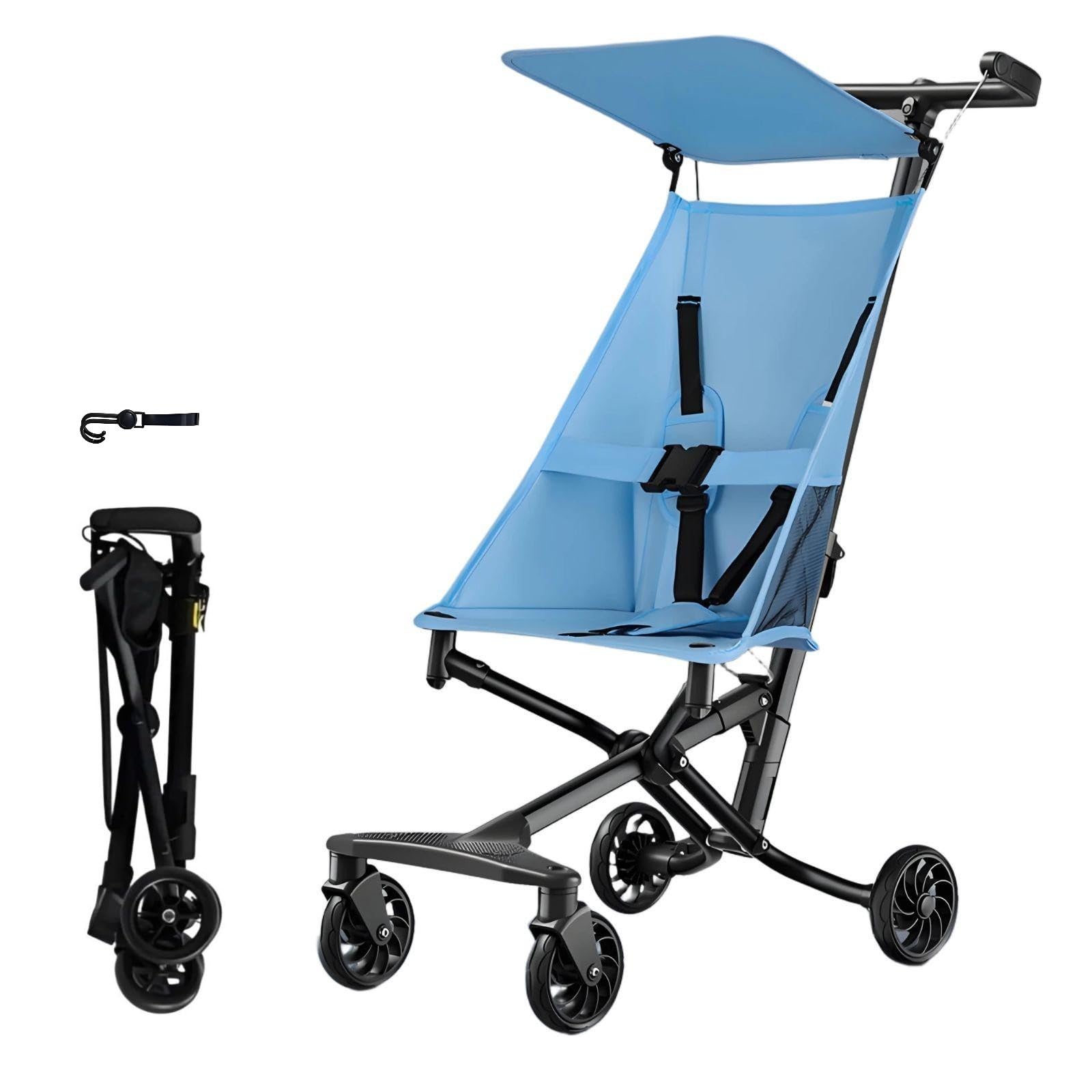 Ultra Lightweight Stroller for 0-6 Years - 6.2lbs One Hand Fold Airplane Travel with Side Pockets