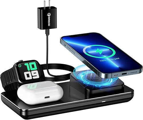 Magsafe - Estación de carga inalámbrica para Apple Watch iPhone, cargador inalámbrico para iPhone 131 211XRXS MaxXsX8, soporte de cargador para