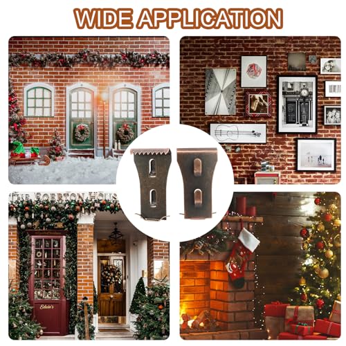 Image of Biaungdo 8 Pcs Copper Brick Wall Clips Heavy Duty Steel for Outdoors | No Drilling Required, Fits 2-1 /4 to 2-3 /8 Inch Bricks, Rust Resistant Steel, Easy Clip-On, For Decor Tools