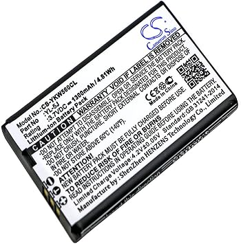 Cameron Sino NEW 1300mAh Replacement Battery Fit for Yealink One Talk IP DECT, W56H, W56h/p, W56P, W60P W56-BATT, YL-5J