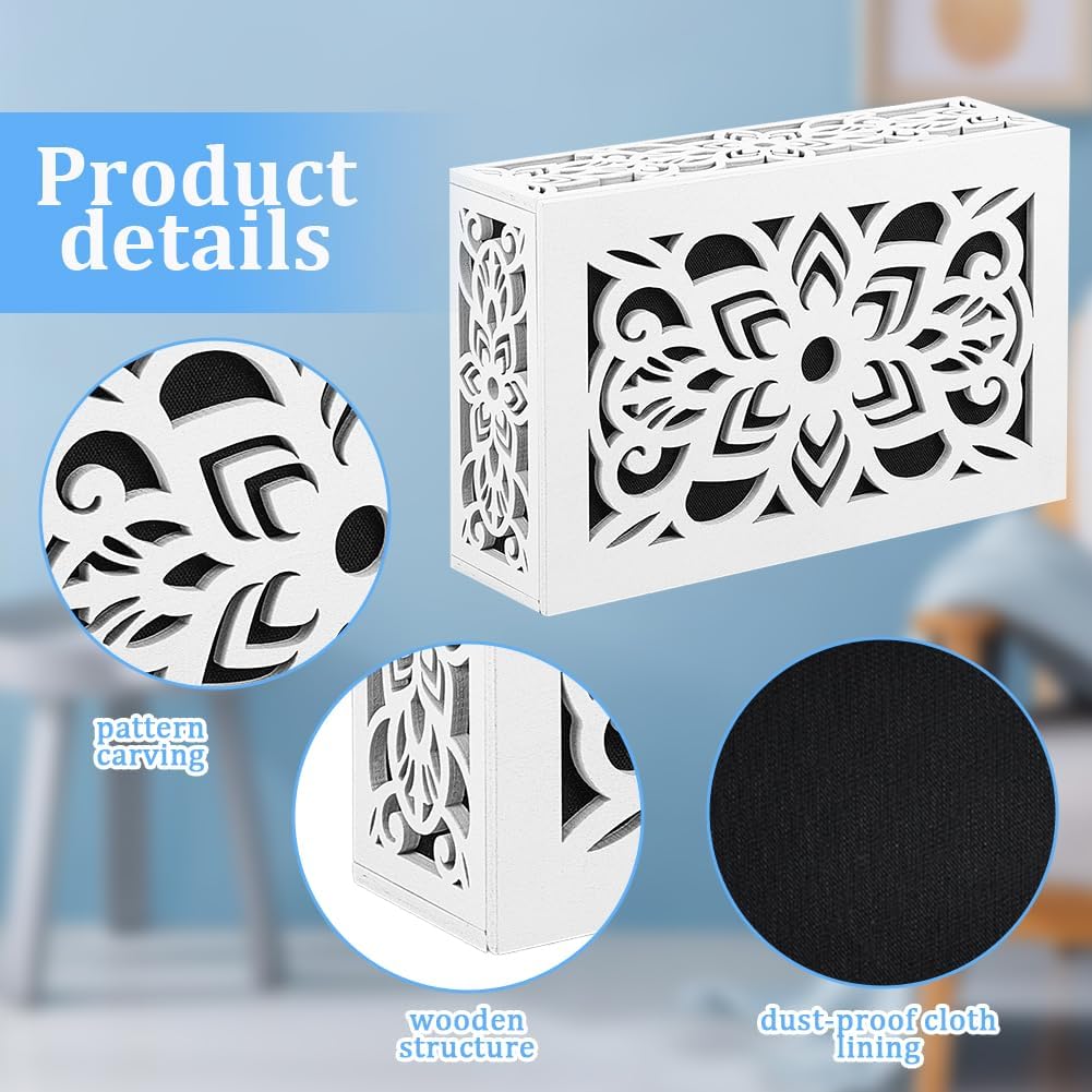 OLYCRAFT Doorbell Chime Cover Box Only 5.6x9.1 Inch Aesthetic Wooden Door Bell Chime Box Decorative Doorbell Cover Universal Fit Door Bell Covers for Home Upgrade Indoor Outdoor Use image 5