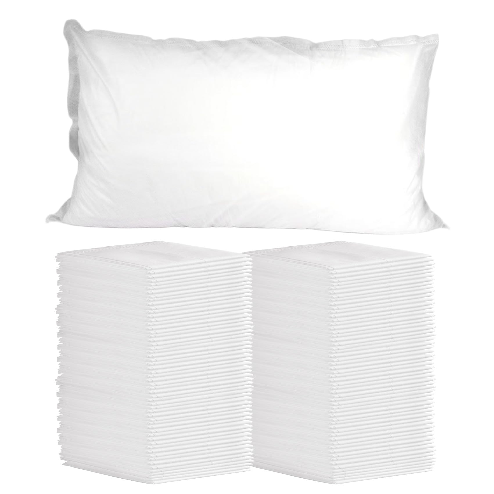Tvvcalk Disposable Pillowcases, 100PCS Disposable Pillow Case Covers, Soft Non-Woven Fabric Disposable Pillow Cases for Medical, Hospital, Hotels, SPA Tattoo Lash Pillow Covers, White, 21 in x 30 in