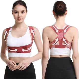 Corretor de postura nas costas, corretor de costas, invisível cinto de suporte de costas ajustável, para apoiar a clavícula e aliviar a dor no pescoço, ombros e costas altas