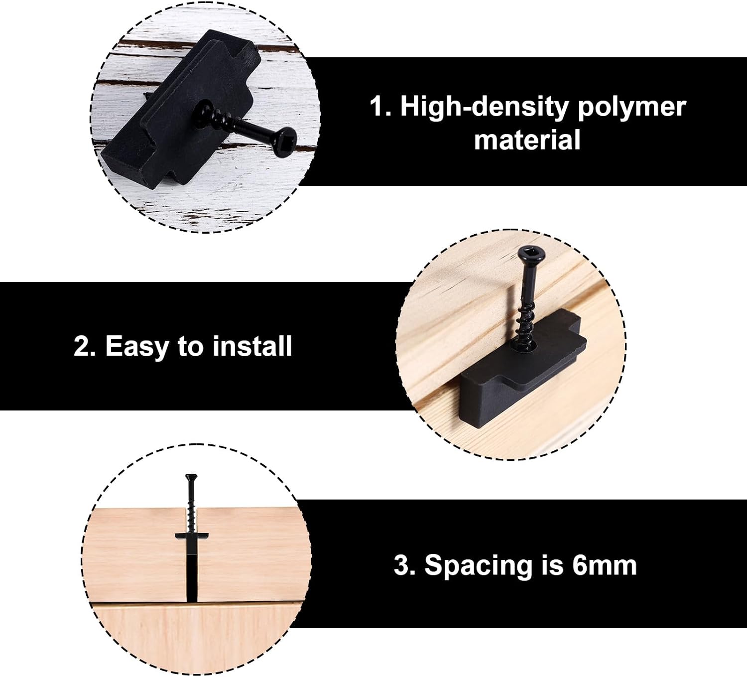 600pcs Hidden Deck Fasteners for Composite Decking, Universal Trex Decking Fastener T-Clips Tool with 2 Driving Drill Bit for Installing Composite Deck Boards Spacers