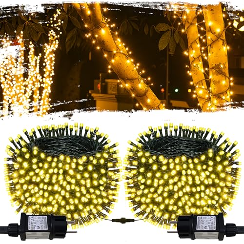 [2 Stück] 22M 200LED Lichterkette Außen, Insgesamt 44M 400 LED...