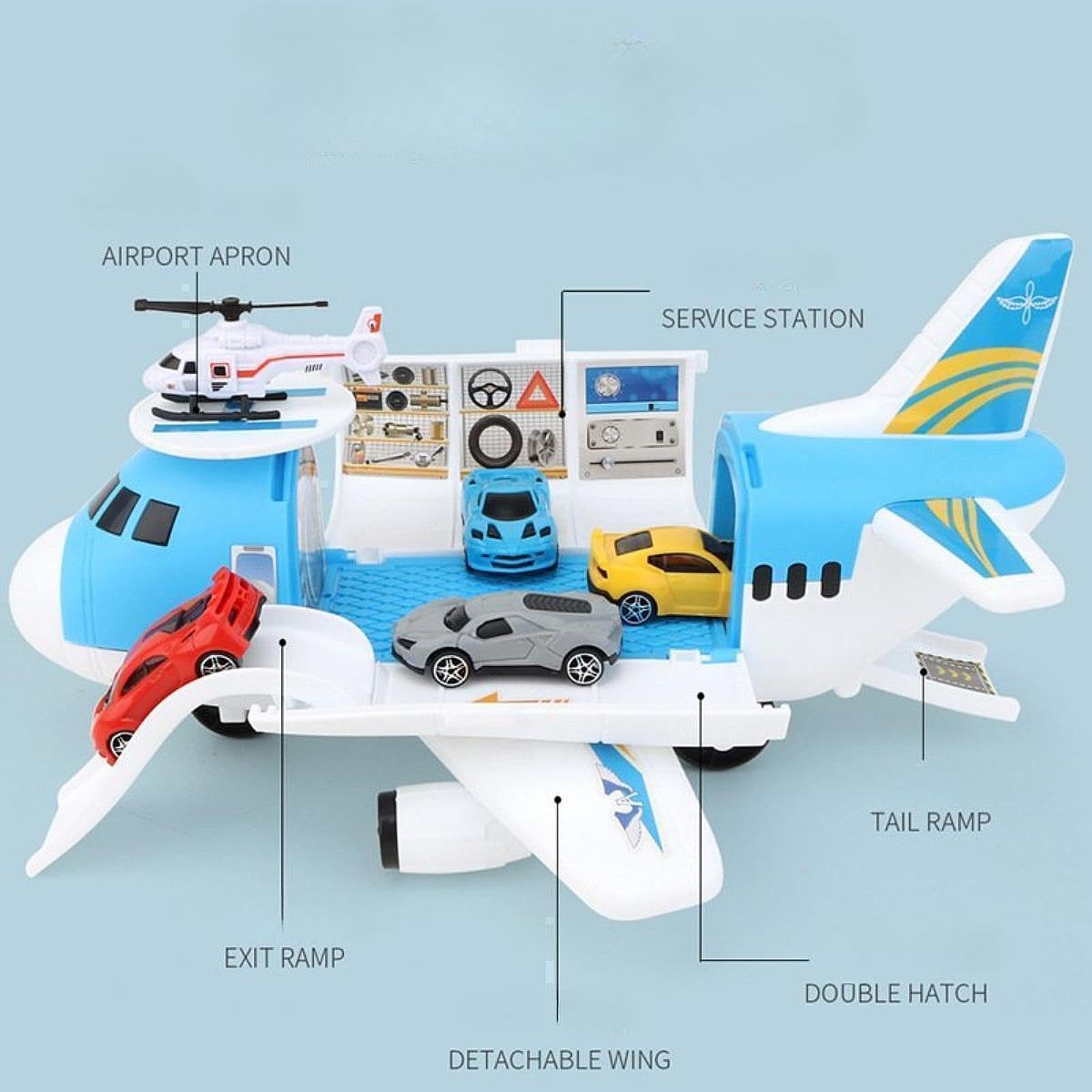 Milageto Juego de Juego de Coche de avión de Transporte de Carga, Juego de Coche de avión de Transporte, Juguete de avión de Transporte, Juguete de avión para
