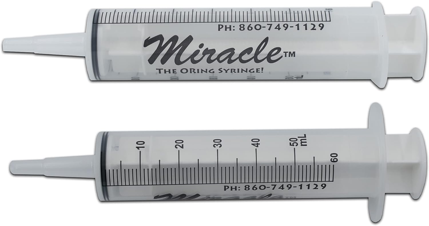 Miracle Oring Syringe- 60 ml Catheter Tip Syringe- Package Contains 6 Individually Wrapped Sterile Oring Syringes for Handfeeding Animals, Administering Supplements, Measuring Liquids, and More