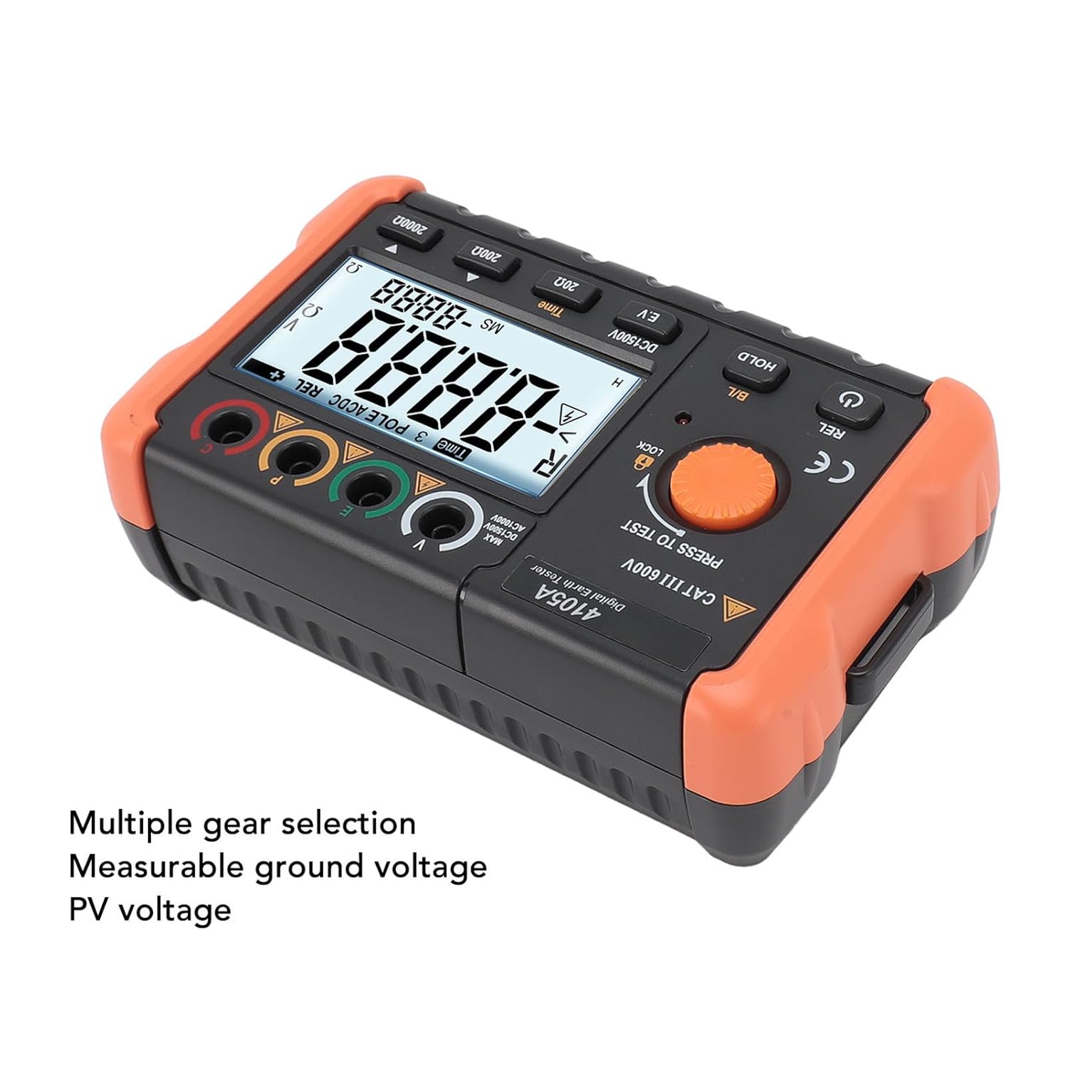 AUNMAS Ground Resistance Meter, High Voltage Measurement, Backlit LCD Display, Portable Tester for Electricians, 0.1Ω to 1999Ω, 0V to 1000V