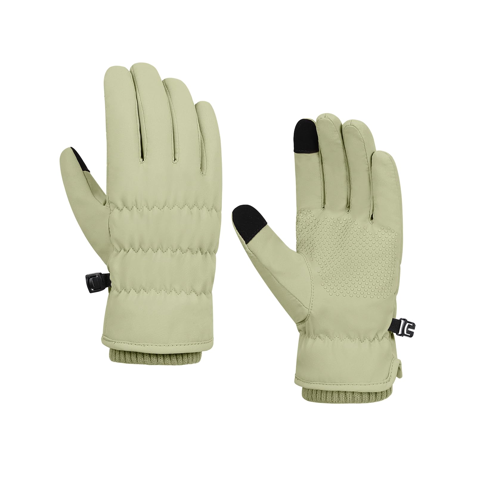 Guanti da Neve Donna, Guanti Termici, Guanti Touch Screen Invernali, Impermeabili, per Neve Scooter, Alpinismo, Sci Alpino,[a] Green,M