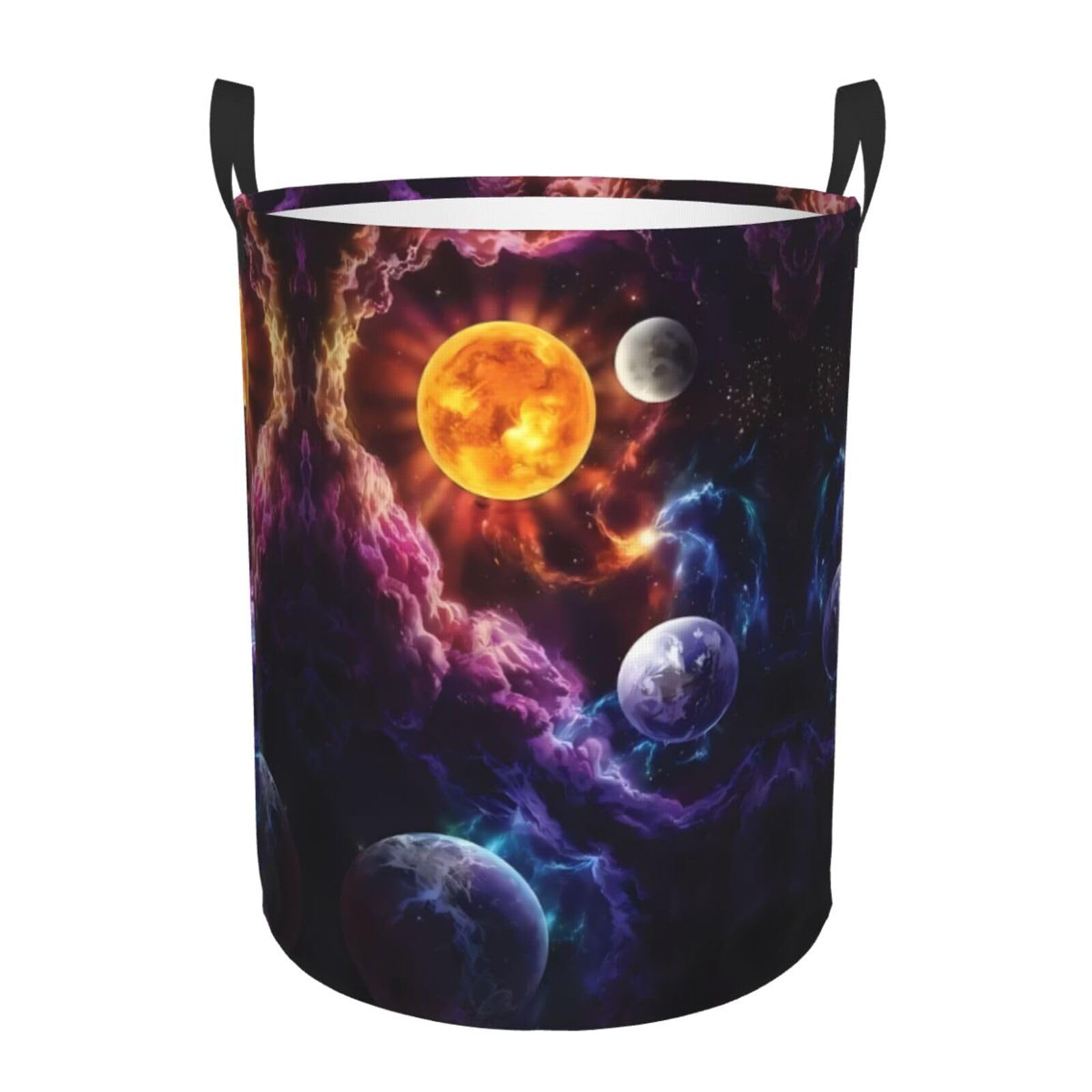 M Circular Hamper Planet Print for Dirty Clothes