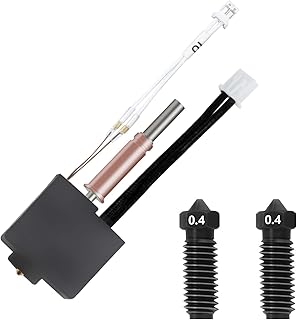 IdeaFormer Kobra 3 Hotend Kit mit 2Pcs Hardened Steel Nozzles 0,4 mm, Heizblock Thermistor Gehärtetem Stahl Düse Extruder Hotend-Kit für Anycubic Kobra 3/Kobra 3 Combo/Kobra 3 V2