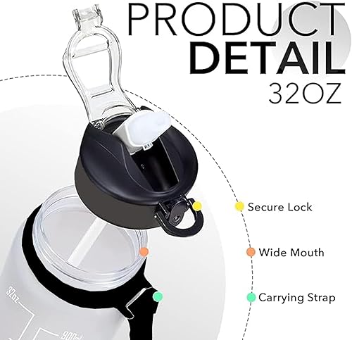 Miniatura 5 de Promoted To Mom - Pajita transparente de plástico de 32 onzas, citas motivacionales y seguimiento del tiempo, mango de hebilla y ancho, ligero