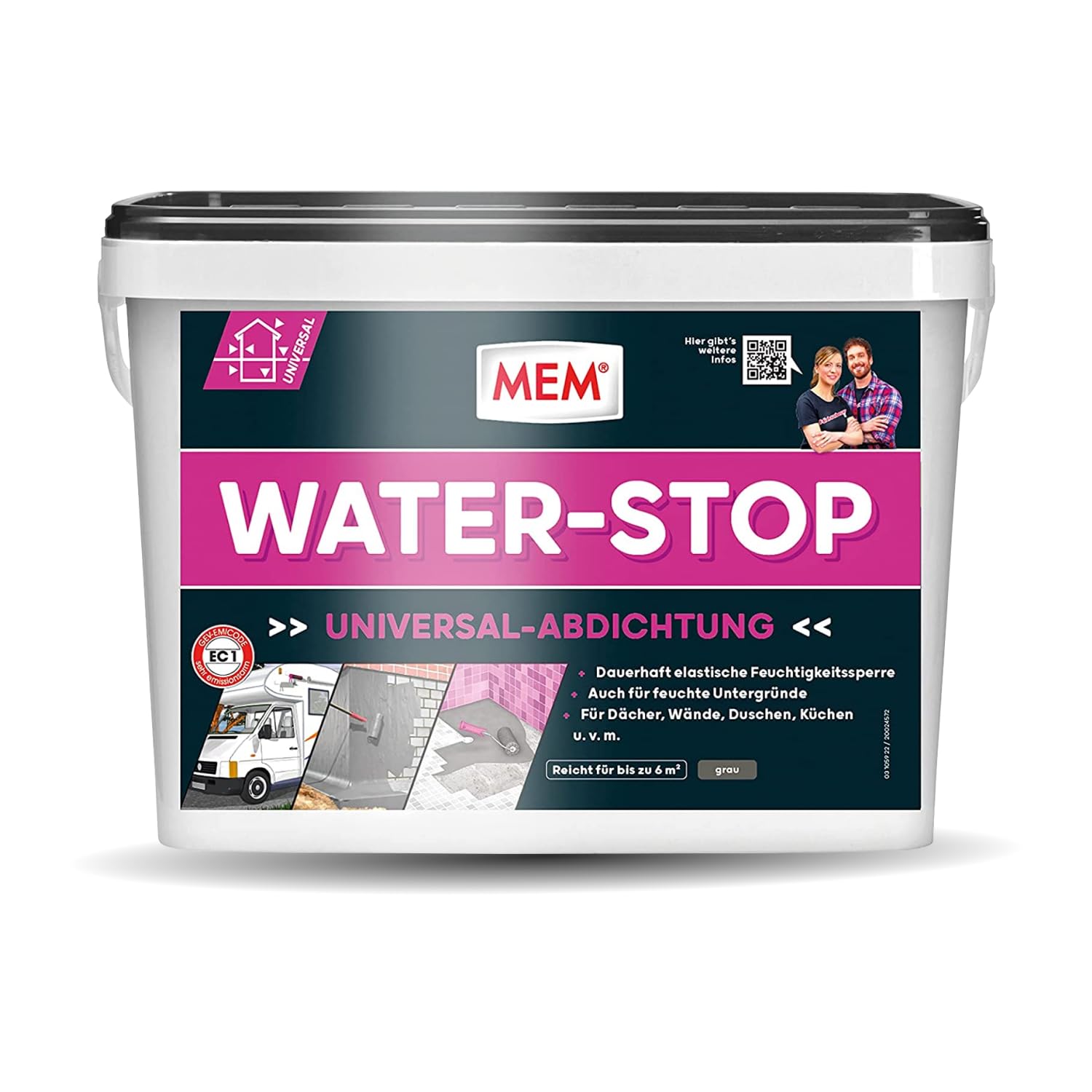 MEM Water Stop Universalabdichtung – Lösungsmittel-, Silikon- und Bitumenfrei, Produktbeschreibung
