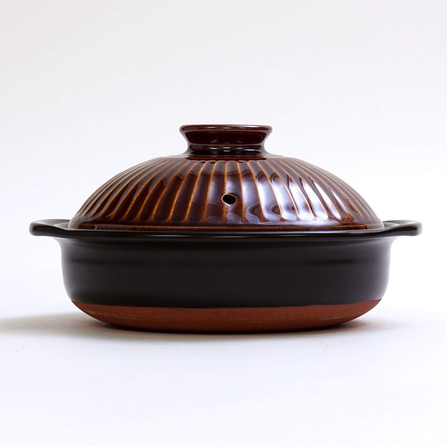 Amazon｜銀峯陶器 菊花 土鍋 萬古焼 (7号 / 飴 / 2人用) 『テーブルを